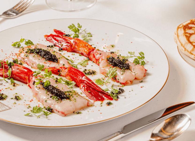 Carabineros marinées au caviar - MAISON DU CAVIAR