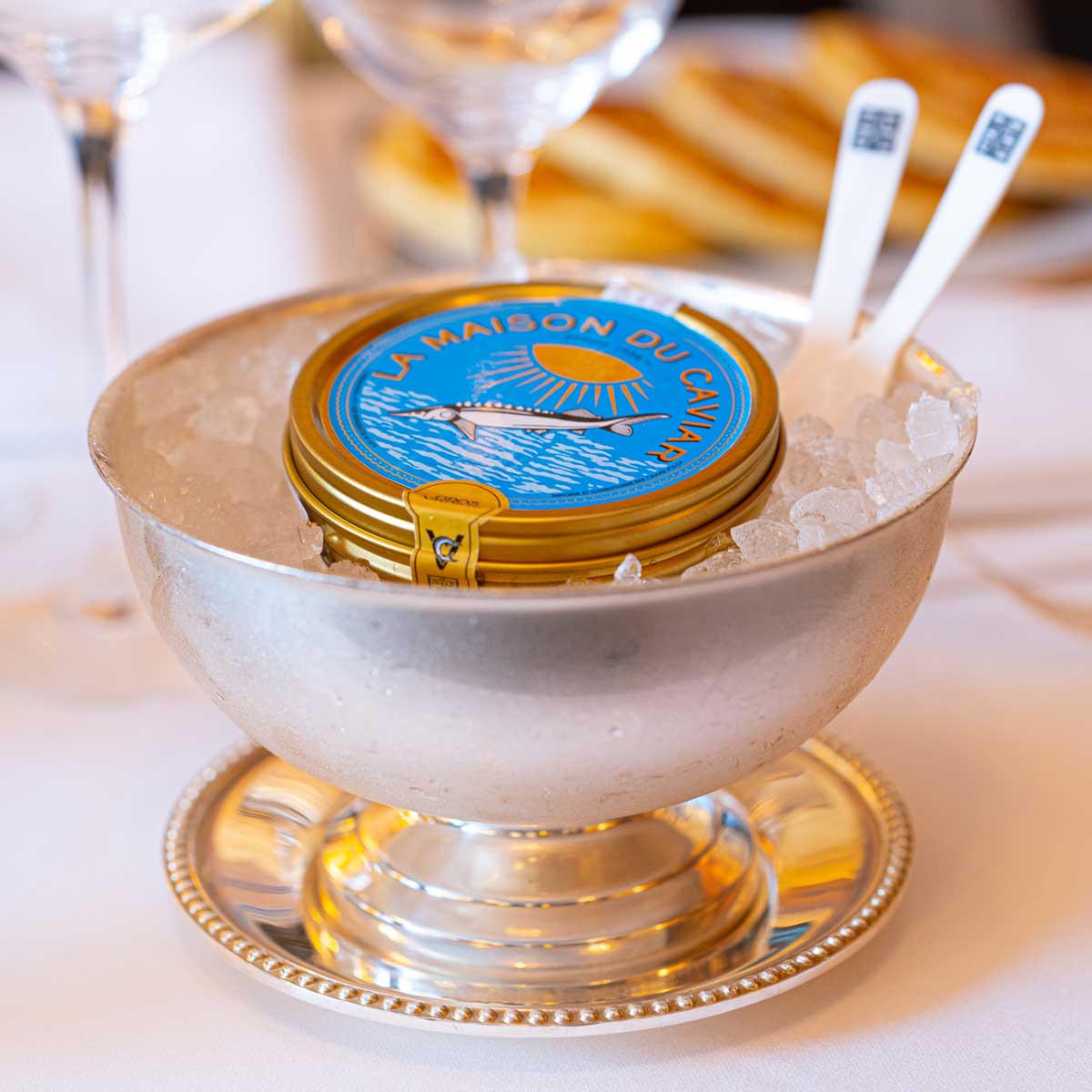 Duebel Glacière En Verre Caviar Et 2 Cuillères En Coquille De Duebel Glacière En Verre Caviar Et 2 Cuillères En Coquille De